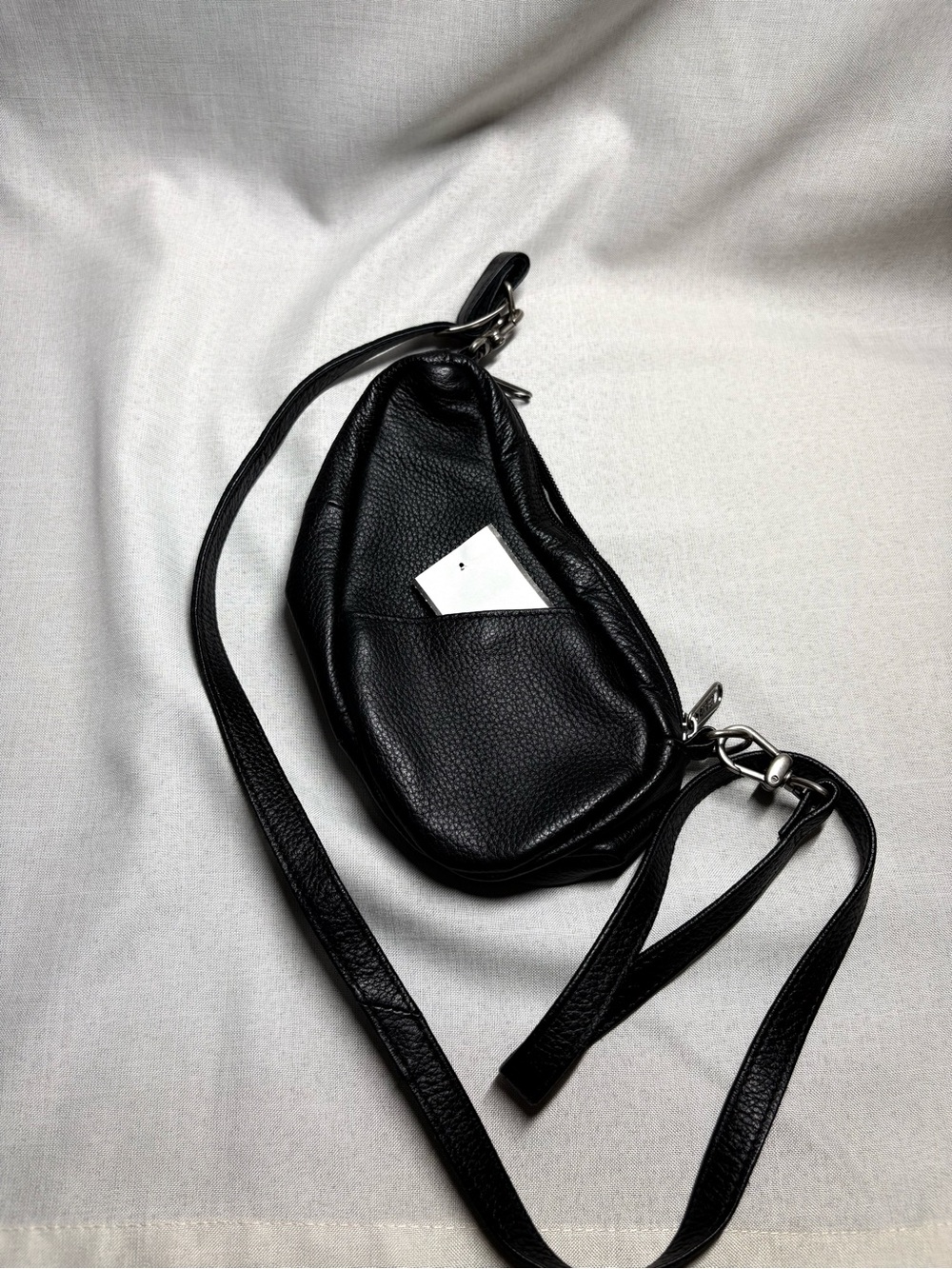 Ameribag Mini Black Leather Crossbody Sling Bag